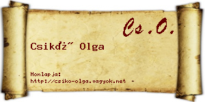 Csikó Olga névjegykártya