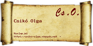 Csikó Olga névjegykártya